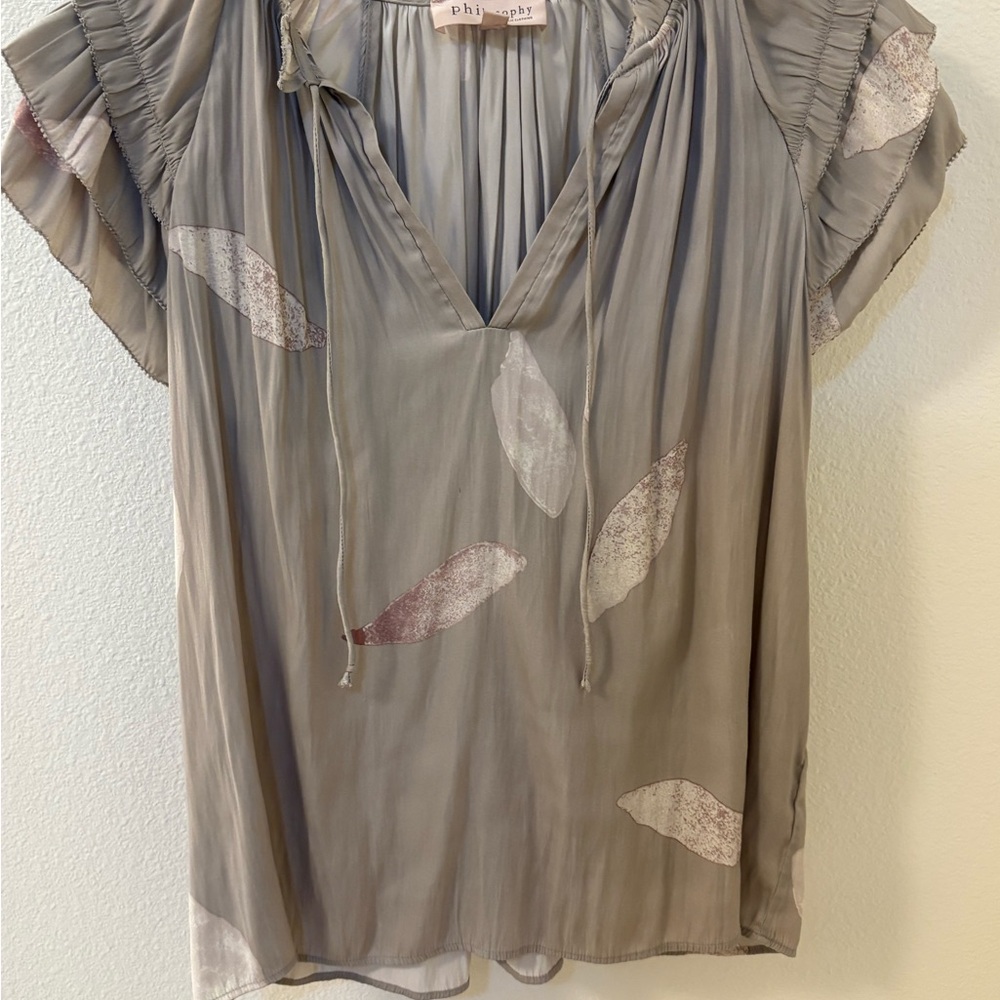 Philosophy Gray and Pink Women's Blouse